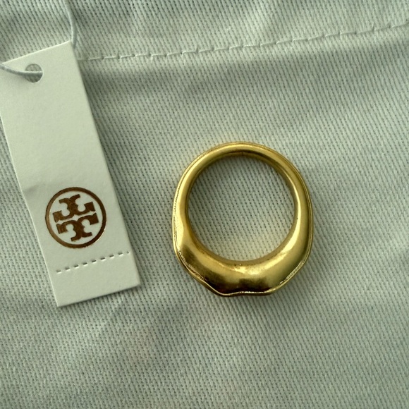 Tory Burch Gold Plated Sculpted Ring - Picture 3 of 5